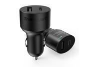 Tronsmart 42W USB C 2 Port Car Charger with Power Delivery for Google Pixel Pixel XL MacBook 2016 Model iPad Pro