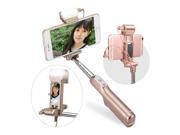 LED Fill Light Selfie Stick Phone Holder Wire Control Rod Foldable Self Beauty Monopod With Mirror Gold
