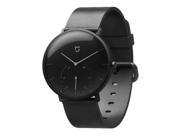 Replaceable Genuine Leather Wrist Strap For Xiaomi Mijia Smart Quartz Watch - Black