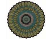 LR Resources Vibrance LR03540 Blue 5 Round Area Rugs