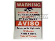 WennoW 8 1 4 × 11 1 4 Inch Engish Spanish Warning Security Surveillance Sign 2 Pcs