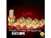 WennoW 5x BNC Male to RCA Female Adaptor Gold Plated for CCTV