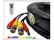 WennoW Black 165 ft Power Video Cable for Security CCTV use Zmodo Swann Qsee
