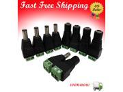 WennoW 5 Pcs 2.1x5.5mm Male Jack 5 Pcs Female Power Adapter for CCTV Camera