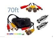 WennoW 70Ft BNC Video Power Audio Cable with extension for Night Owl Security Cameras