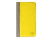 Premium Yellow with Gray VG Mary Faux Leather Wallet Case Smart Cover with Flip Stand for Apple iPhone 5 5S
