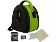 VanGoddy Neon Green Mini Laurel Camera Case for Digital Cameras with 16 GB SD Memory Card and Universal Screen Protector