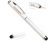 Executive White VanGoddy Stylus Pen with Laser Pointer and LED Light