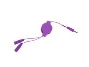 Retractable 3.2 Headphone Splitter 3.5mm Male to 2 3.5 mm Female Cable Compatible with All Android Devices Purple