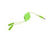 Retractable 3.2 Headphone Splitter 3.5mm Male to 2 3.5 mm Female Cable Compatible with All Android Devices Green