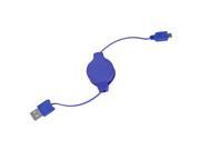 Micro USB retractable Charge and Sync cable Compatible with Android Devices Navy Blue