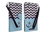 Design Wallet Stand Case for ZTE ZMAX Perfect Fit Teal Anchor