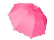 Show Flower Compact Easy Carrying UV Ray Protection Windproof Umbrella Manual 35 in Magenta