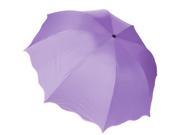Show Flower Compact Easy Carrying UV Ray Protection Windproof Umbrella Manual 35 in Purple