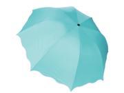 Show Flower Compact Easy Carrying UV Ray Protection Windproof Umbrella Manual 35 in Blue