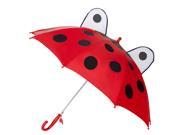 Kids Children Umbrella Automatic w Safety Whistle Red Ladybug