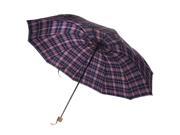 Wired 10 Frame Water Wind UV Resistant Shield Manual Umbrella Adult Sized Blue and Red Plaid