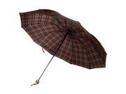 Wired 10 Frame Water Wind UV Resistant Shield Manual Umbrella Adult Sized Red and Yellow Plaid