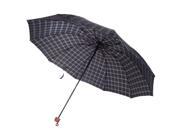 Wired 10 Frame Water Wind UV Resistant Shield Manual Umbrella Adult Sized Blue and Pink Plaid