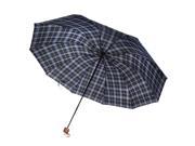 Wired 10 Frame Water Wind UV Resistant Shield Manual Umbrella Adult Sized Aqua and Purple Plaid