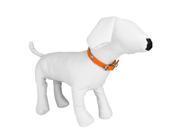 Faux Leather Dog Collar w Embellished Paw Charms Orange