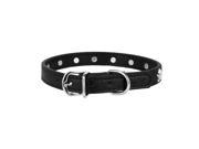Faux Leather Dog Collar w Embellished Star Charms Black