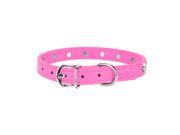 Faux Leather Dog Collar w Embellished Star Charms Magenta