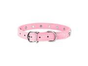 Faux Leather Dog Collar w Embellished Star Charms Pink