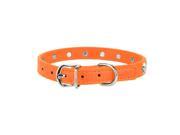 Faux Leather Dog Collar w Embellished Star Charms Orange