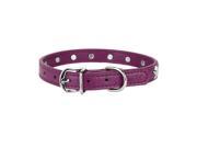 Faux Leather Dog Collar w Embellished Star Charms Purple