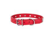 Faux Leather Dog Collar w Embellished Star Charms Red