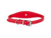 Faux Leather Dog Collar w Embellished Dog Insignia Red