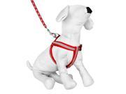 Braided Choke Free Dog Harness w Leash for Walking or Exercise Red Grey