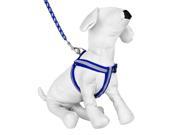 Braided Choke Free Dog Harness w Leash for Walking or Exercise Blue Grey