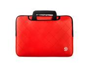Gummy Quilted Laptop Suitcase Sleeve fits 14 to 15.6 Laptops Red