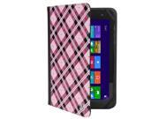 Mary 2.0 Tablet Cover Case Folding Stand fits 7 to 8 Inch Tablet Devices Cute Pink Checkered Plaid