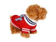 Red Navy Themed Dog Sweater Large