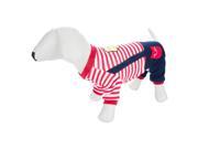 Red Stripe Apple Doggie Overalls Large