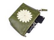 Daisy Flower Cosmetic Organizer Wristlet Bag Ideal for Make up Cosmetics Skin Care Jet Black