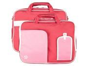 VANGODDY Pindar Carrying Case Bag with Adjustable Shoulder Strap fits 13 13.3 inch Laptops Netbooks Ultrabooks Pink and White