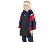 Men or Woman’s Warm Cozy Dancing Bear themed Winter Scarf with Frills [Adult Sized 75 inch] Navy