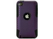 Fusion Back Cover Case with Black Skin for iPod Touch 4 [Perfect Fit] Purple