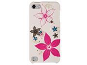 Exclusive 2 piece Cover Shield Protector for iPod Touch 5 White Pink Flowers
