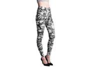 Young Lady Woman s Fashion Leggings [One Size Fits Most] Black Gothic Skulls
