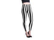 Young Lady Woman s Fashion Leggings [One Size Fits Most] Zebra Thick Stripes