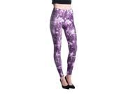 Young Lady Woman s Fashion Leggings [One Size Fits Most] Purple Lightning