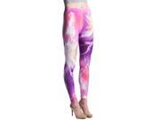 Young Lady Woman s Fashion Leggings [One Size Fits Most] Purple Spark Magenta Lightning