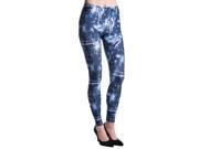 Young Lady Woman s Fashion Leggings [One Size Fits Most] Dark Blue Lightning