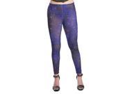 Young Lady Woman s Fashion Leggings [One Size Fits Most] Stardust Purple