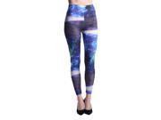 Young Lady Woman s Fashion Leggings [One Size Fits Most] Neptune Blue
